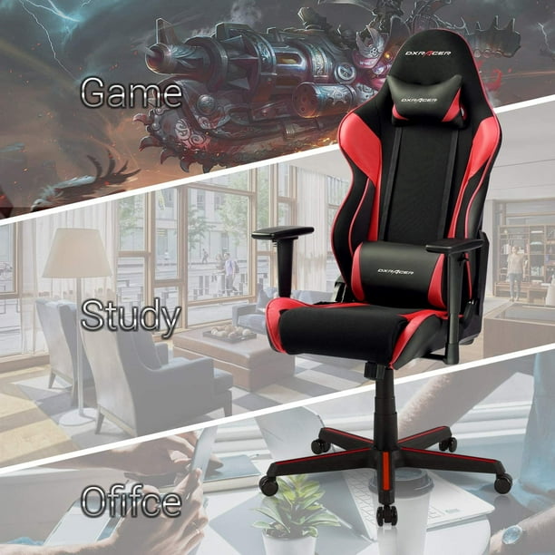 Fauteuil de bureau gaming noir et bleu dossier inclinable - GAME OVER