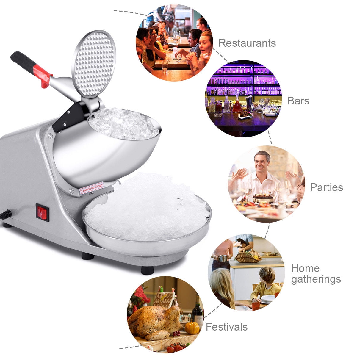 Costway Electric Ice Crusher Shaver Machine Snow Cone Maker Shaved Ice 143  Lbs : Target