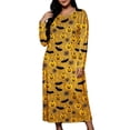 thumbnail image 2 of SELONE Long Nightgowns for Women Long Sleeve Plus Size Halloween Pajamas Dress Pumpkin House Dress Party Nightwear, 2 of 8