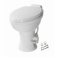 thumbnail image 1 of Lippert Components Toilet 2022113192 Flow Max; Permanent; Elongated Seat With 18 Inch Seat Height; Pedal Flush Control; Full Bowl Flush; White Ceramic With Plastic Seat/Lid; Without Handsprayer, 1 of 4