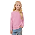 thumbnail image 7 of Grblisyd Girls Long Sleeve Shirts Fall Trendy Basic Shirts Size 10-12 Kids Shirt Cute Crewneck Tshirts Girls Tops Teen Girls Clothes ,Pink 10-11Y, 7 of 7