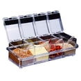 thumbnail image 1 of Estante transparente para condimentos, juego de ollas para especias, contenedor de almacenamiento de cocina, tarros de condimentos, vinagrera con tapa, 4 Uds., 1 of 7