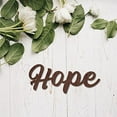 thumbnail image 5 of Cutout Sign Hope Wooden Wall Art Decor Wood Word Sculpture Signs Rustic Farmhouse for Housewarming Home Front Door Entryway Wall Decoration, Brown, 11.9 x 4.9inch, 5 of 9