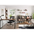 thumbnail image 6 of Round Coffee Table Set of 2 Living Room Tables Side End Table with Steel Frame for Bedroom Rustic Brown and Black, 6 of 9