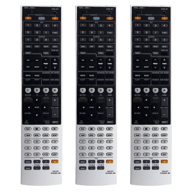 3X RAV347 WT92830JEX Mando A Distancia Sustituido para Receptor AV para RX-V1067BL RX-V1067 RXV1067BL RXV1067 RX-A1000