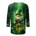 thumbnail image 4 of Wowcloth Woman's T-shirt with St. Patrick's Day Print, Round Neck, Loose Fit for Casual and Daily Wear, 4 of 5