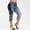 Dark Blue, variant on Pitauce Capri Pants for Women Casual High Waist Workout Yoga Pant Summer Lace Elastic Plus Size Pants