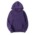 thumbnail image 6 of Fgnfyis Men's Hoodies & Sweatshirts Casual Loose Solid Hooded Sweater for Autumn and Winter - Stylish Comfortable Top for Everyday Wear Sweatshirt Men Purple L, 6 of 6