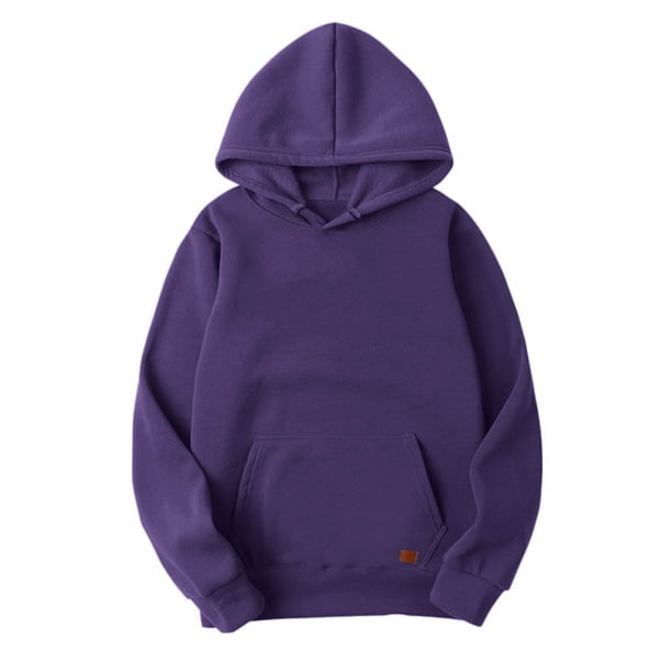purple sweatshirt mens autumn and winter casual loose solid