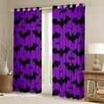 thumbnail image 2 of jejeloiu Bat Blackout Curtains,Purple Black Curtains Pack of 2 (38x45 Each),Halloween Theme Window Curtains For Teens Boys,Super Cozy Room Decor, 2 of 6