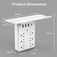 thumbnail image 5 of Multi Plug Outlet with Shelf, Smasener 6-Outlet Extender Socket with 4 USB Charging Ports (3.4A Total) and Night Light, Wall Outlet Expander Power Strip - White, 5 of 8