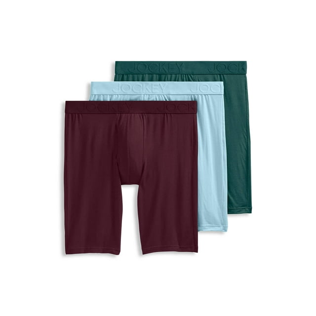 Jockey Active Ultra Soft Modal 9" Long Leg Boxer Brief - 3 Pack