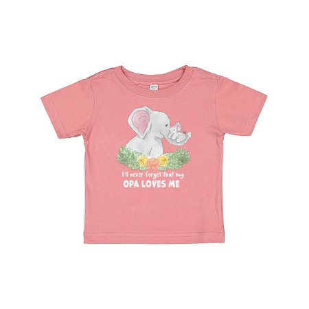 

Inktastic I ll Never Forget That My Opa Loves Me with Cute Elephants Gift Baby Boy or Baby Girl T-Shirt