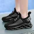 thumbnail image 5 of Boys Sneakers Children's Sports Shoes Boys Mesh Breathable Flying Woven Lightweight Casual Soft-Soled Athletic Footwear for School Playground Running Training Boys Shoes,Color:08 Black, Size:35, 5 of 9