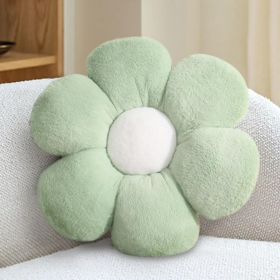 Green Flower Pillow-Daisy Pillows Decorative Throw Pillows,15.7In Cute Flower Shaped Pillow for Bed & Classroom, Fun Throw Pillows Floor Cushions for Home Sofa Chair Couch Decor
