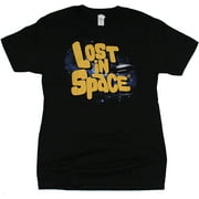 Lost in Space Mens T-Shirt - Classic Simple Spaceship Logo Image Small Black