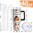 thumbnail image 3 of Happy Halloween Cup Gifts for Women Men, Black Cat 40oz Tumbler with Handle and Straw, Holiday Pumpkin Stainless Steel Insulated Water Bottle (1 PC), 3 of 6