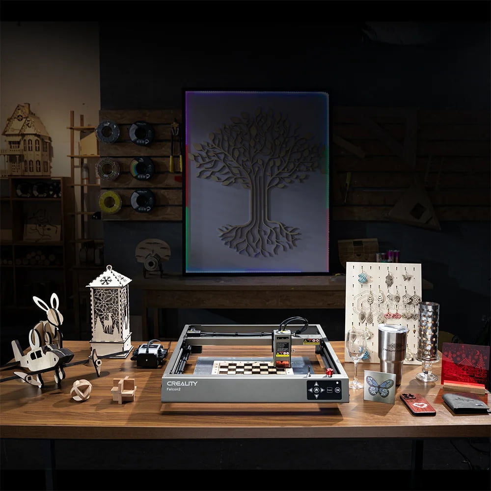Creality Falcon2 22W Laser Engraver & Cutter, CNC Laser Cutter and Engraver Machine for Metal and Wood, Paper, Acrylic, Glass
