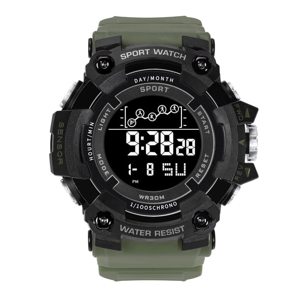 Reloj electrónico multifuncional y versátil de moda para hombre, estilo deportivo, moderno, esfera grande, reloj tecnológico negro