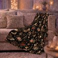 thumbnail image 6 of Woodland Rabbit Rose Forest, Cozy Woodland Scene, Warm Flannel Blanket for Cabin and Lodge with Detailed Artwork, Wildlife Lovers Housewarming Gift, Botanical Home Decor, 6 of 9