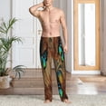 thumbnail image 3 of Cauagu Vintage Butterfly Green Mens Pajama Pants Sleep & Lounge Pants,PJ Bottoms with Pockets-X-Large, 3 of 7