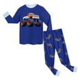 thumbnail image 6 of zaveiop Boys Clothes Set Long Raglan Sleeve T-Shirts + Casual Pants 2Pcs Colorblock Fall Outfits for Kids (Blue, 6-7 Years), 6 of 6