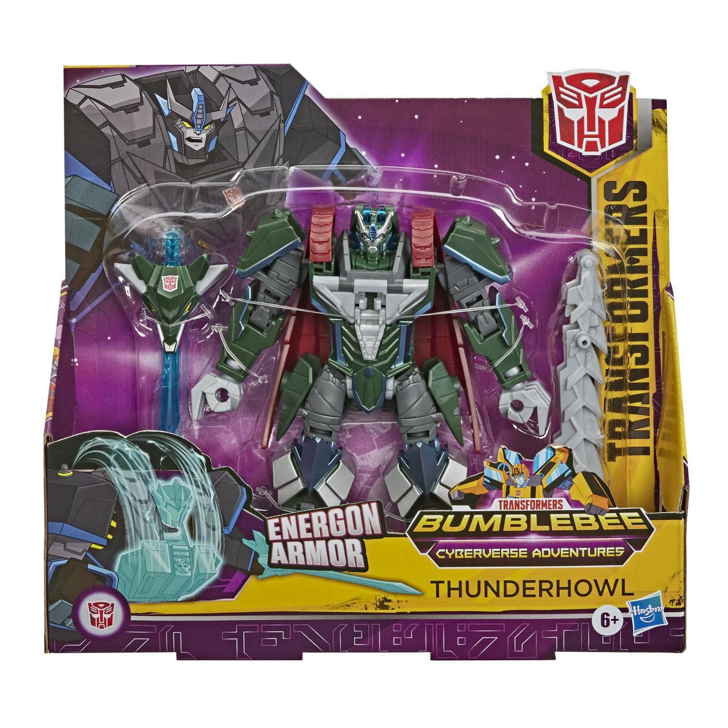 Transformers Bumblebee Cyberverse Adventures Ultra Class Thunderhowl Action Figure, Energon Armor Power Up, For Kids Ages 6 and Up, 6.75-inch