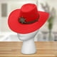 thumbnail image 5 of Sombrero de vaquero para mujer, ala ancha, moda unisex, adulto, poliéster, ligero, para el sol. Rojo, 5 of 9