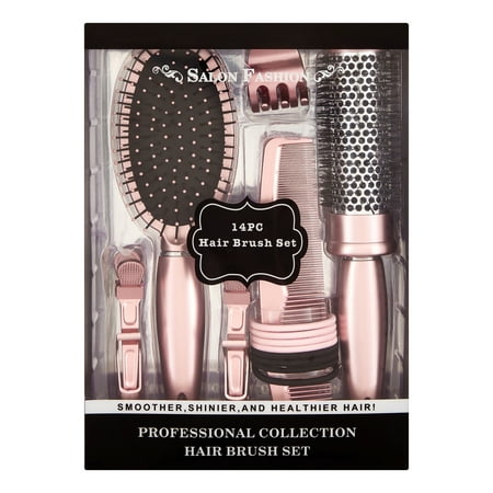 Salon Fashion Hair Brush Styling Set, 14 pieces ($22 (Best Brush For Frizzy Hair)