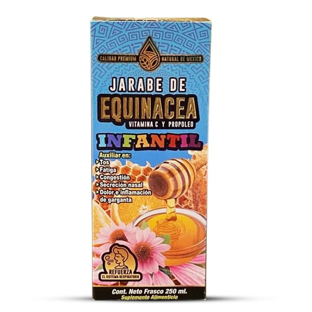 Syrup Echinacea, Vitamin C, and Propolis 250ml. for Children's By Natural de Mexico