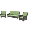thumbnail image 3 of MeetLeisure 3 Pieces Outdoor Furniture Patio Furniture Set with One 3-Seat Sofa, Two ArmChairs, Green, 3 of 9
