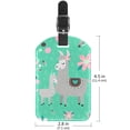 thumbnail image 6 of Square 2Pack PU Leather Teal Mama Llama Cruise Luggage Tag with Privacy Cover and Name ID Tag for Travel Handbags Backpacks Luggage Tags, 6 of 6