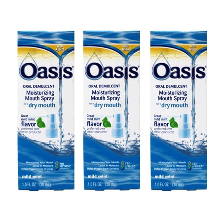 Oasis Moisturizing Mouth Spray for a Dry Mouth Mild Mint Flavor 1 FL OZ - 3 Pack