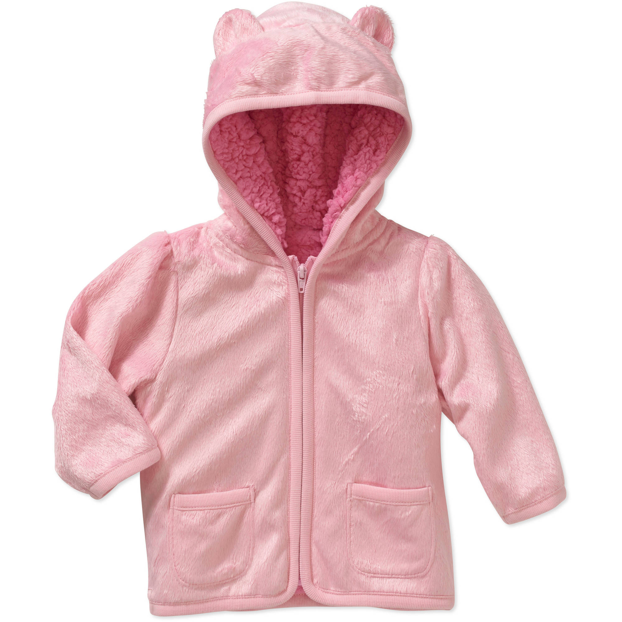 Ht Newborn Girl Minky Hoodie-lt Pink - image 1 of 1