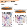 thumbnail image 3 of Pink & Blue Butterfly Airtight Coffee Bean Canister 30oz Food Storage Containers with Lids For Gournd, Tea, Sugar, Flour, Rice, Cereal, Candy Cookie Jar, 3 of 8