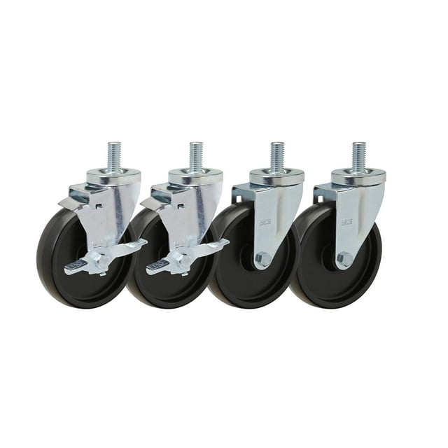 Ensemble de Roulettes 5 Pouces pour Jade et Imperial Range avec Roues en Polyoléfine / 2 Pivotants et 2 Pivotants avec Frein