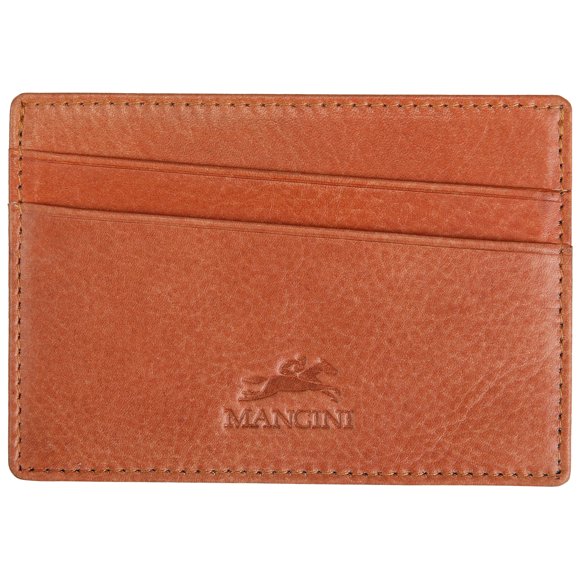 Mancini Slim RFID Card Case, Cognac
