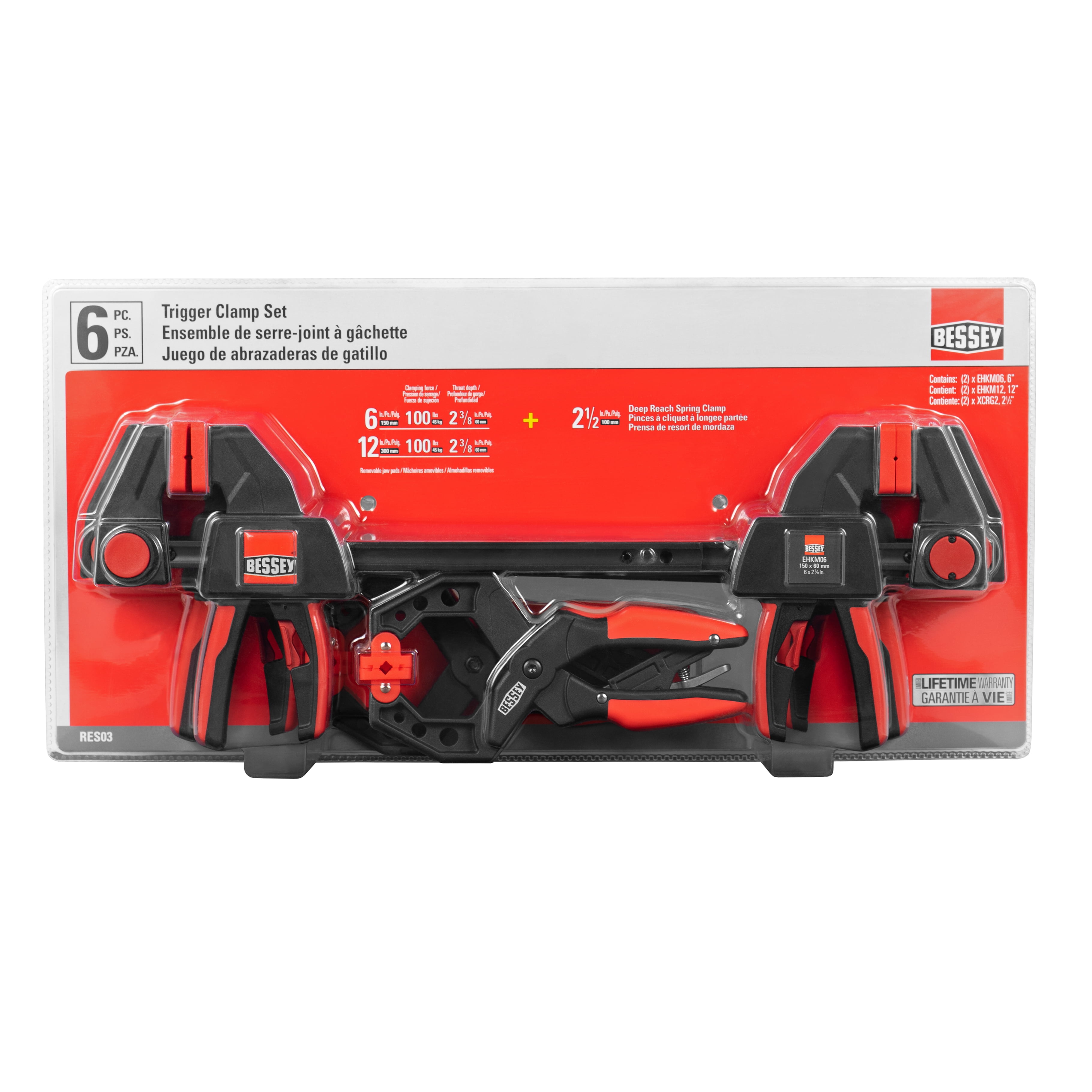 Bessey Trigger And Spring Combination Clamp Set 6 Pc Walmart Com