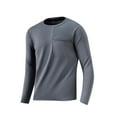 thumbnail image 2 of Zylanna Men's Long Sleeve T-Shirts, Crew Neck Solid Color Activewear Stretchy Casual Tops for Sport Gray, 2 of 7