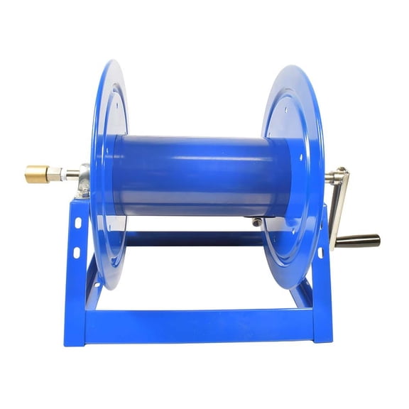 Interstate Pneumatics PW7192 Pressure Washer Manual Hose Reel Blue Powder Coated Steel - For 200ft X 3/8 Inch Hose (Hose Not Included)