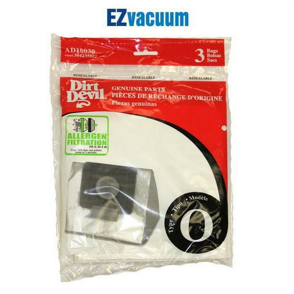 Genuine Dirt Devil Allergen Type O Vacuum Bags 3 Pack # AD10030, 304235002