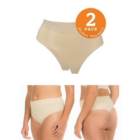 

Perfect Slimmers by MAGIC Bodyfashion Women s 2 Pack High Waisted Shaping Thong
