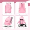 thumbnail image 4 of Inadays School Backpack, Large Capacity Bookbag for 15.6 Inch Laptop, Water-Resistant Cute Girlish Backpacks for Teen Adults Tween, Lightweight Travel Daypack for Primary Middle School College, Pink, 4 of 7