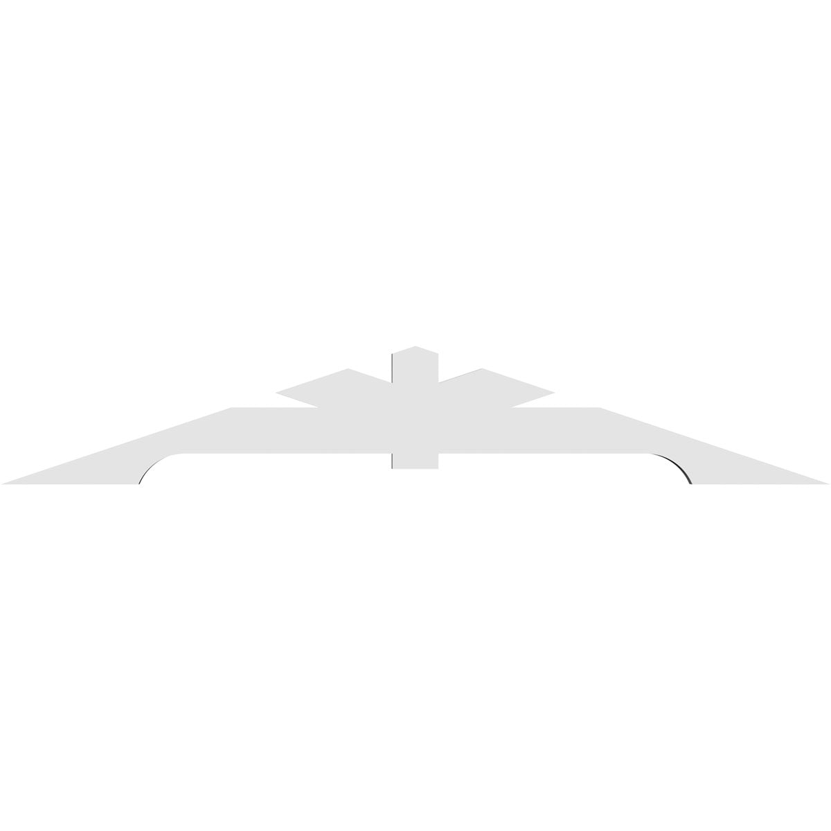 72"W x 12"H x 2"D x 4"F, 4/12 Pitch, Vanguard Architectural Grade PVC Gable Bracket