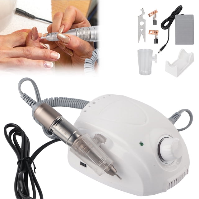 Taladro De Lima De Uñas Eléctrico Profesional Con Forma De Bolígrafo, Velocidad Ajustable De 35000 RPM Con Control De Pedal Para Salón De Manicura Y Pedicura En Casa