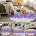 thumbnail image 5 of Purple Grey Abstract Round Area Rug 3.3Ft Washable Circle Rugs for Dining Room Table, Gradient Geometric Graffiti Modern Art Non-Slip Carpet Floor Mats Indoor Outdoor Carpet Runner Home Decor, 5 of 8