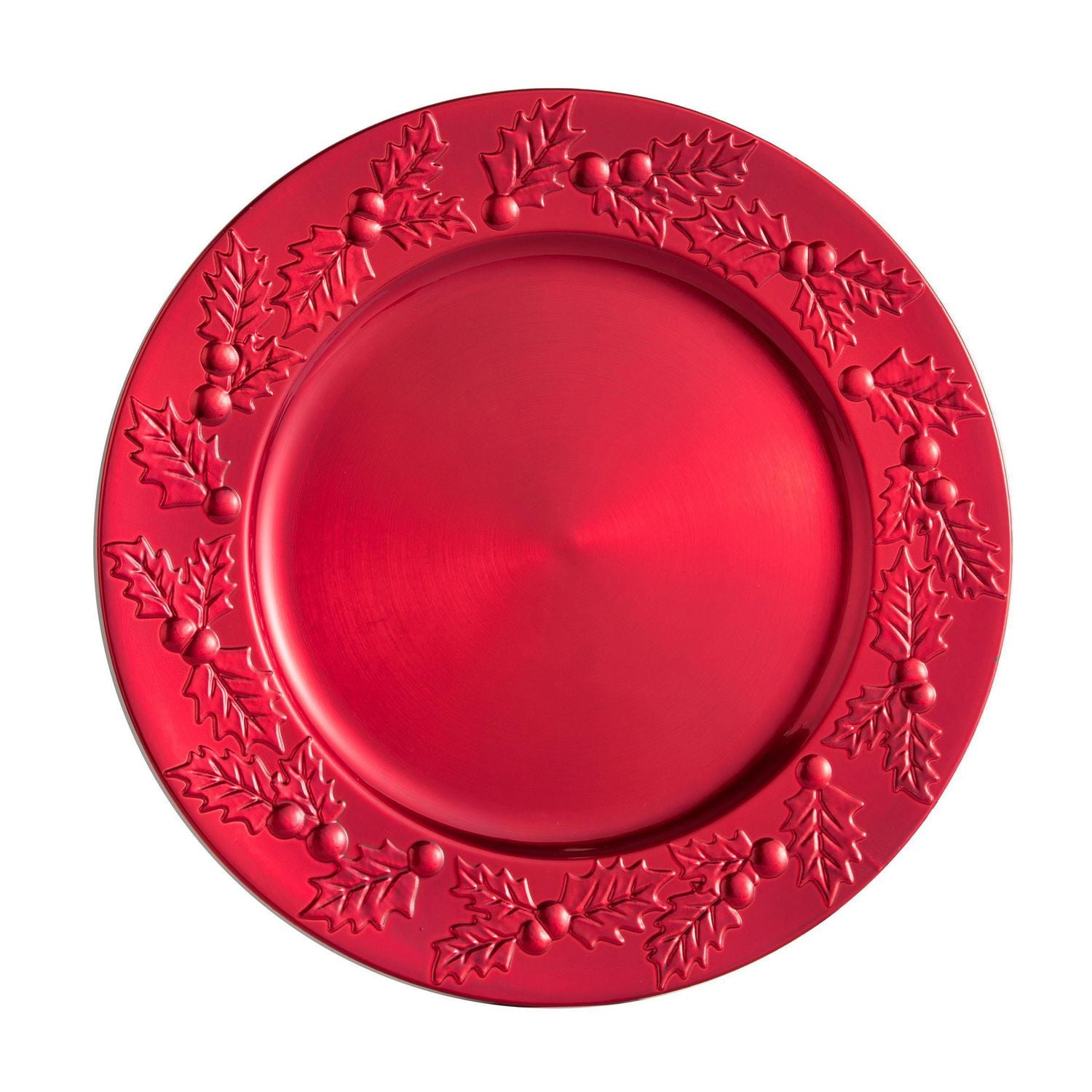 Holiday Time Assiettes de présentation avec houx de 33cm