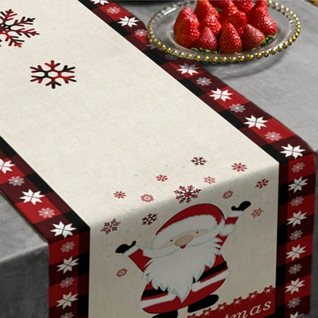 

Dvkptbk Christmas Home Decoration Supplies Knitted Fabric Table Runner Creative Christmas Tablecloth