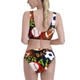 thumbnail image 3 of Daiia Balls printed 2 piece Swimsuit Bikinis for Women High Waisted Racerback Bathing Suits Summer Tummy Control Scoop Neck Swimwear-Medium, 3 of 8