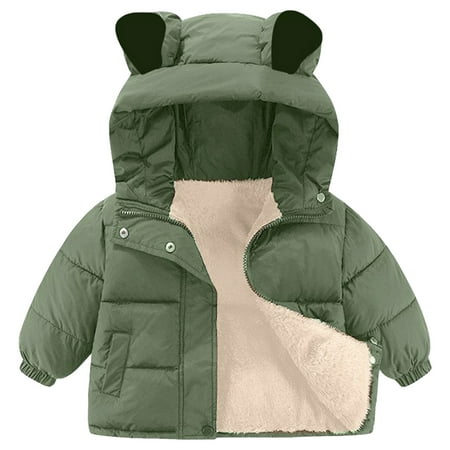 Gubotare Toddler Boy Coat Winter Hooded Down Coat for Kids Baby Boys Girls Lightweight Puffer Jacket Infant Padded Outwear Size 6-7 Years (Green 6-7 Years)
